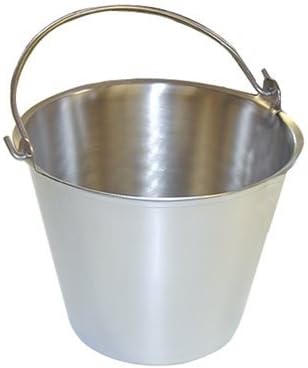 Premium Stainless Steel Pail, Vet/Milk Bucket, Made in USA, Completely Seamless & Thick, 9-20 Qt Sizes (9 Qt, Pail)