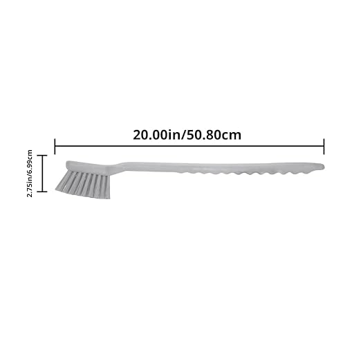 SPARTA 40501EC01 Plastic Large Scrub Brush, Kitchen Brush, Utility Brush With Long Handle For Cleaning, 20 Inches, Brown, (Pack of 6)