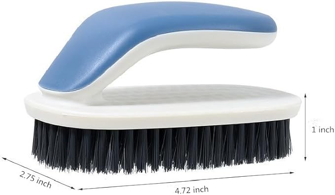 Laundry Scrub Brush 2 Pack,Soft Bristle Cleaning Scrub Brush, Shoe Cleaning Brush, Brush for Stains on Clothes, Hat Brush, Household Cleaning Tool for Bathroom Countertop Bathtubs (Blue)