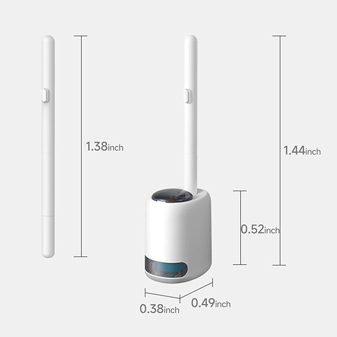 Disposable Toilet Brush,Wall Mounted Disposable Toilet Bowl Cleaner Wand,Automatic Pop-Out & Close Toilet Scrubber with Holder 8 Cleaner Refill Pads 360° Deep Clean for Bathroom Cleaning