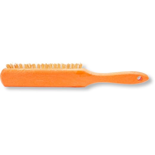 SPARTA Handheld Soft Counter Brush 8 Inch Bristle Span, Multi-Use Dust Brush with 5 Inch Handle for Tables, Countertops, and Delicate Surfaces, Polyester, Orange, (Pack of 6)