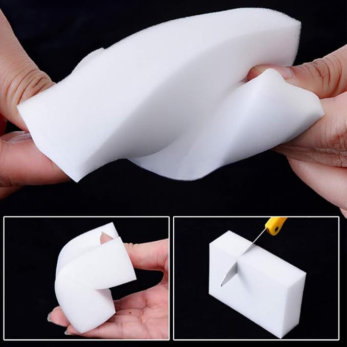 10 Pack Magic Sponge Eraser 2X Thick and Long Lasting Melamine Cleaning Sponges in Bulk - Multi Surface Scrubber Foam Cleaning Pads - Bathtub, Floor, Baseboard, Bathroom, Wall Cleaner (3.9*2.4*0.8in)