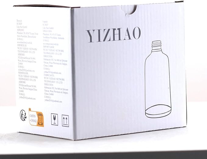 YIZHAO Clear Glass Dropper Bottle 2oz, Tincture Bottles with Glass Dropper, for Essential Oils, Aromatherapy, Cosmetic, Laboratory, Pharmacy, Liquids, Travel –6 Pcs
