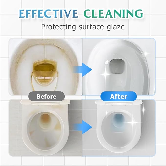 Toilet Cleaner, 2025 Upgrade Multipurpose Toilet Bowl Cleaner Toilets Cleane, Self Activating Powder for Toilets Bowls Cleaning, Powerful Foaming Toilets Bowls Cleaner, Deep Cleaning Tool (4)