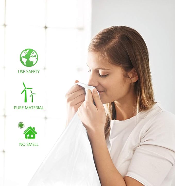 13 Gallon 60 Counts Strong Tall Kitchen Trash Bags Garbage Bags by Teivio,Bathroom Trash Can Bin Liners, Plastic Trash Bags for home office kitchen (Clear)
