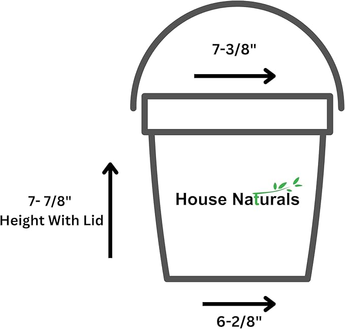 House Naturals 1 Gallon Plastic Bucket Container with Lid Food Grade BPA Free Made in USA (Pack of 6)