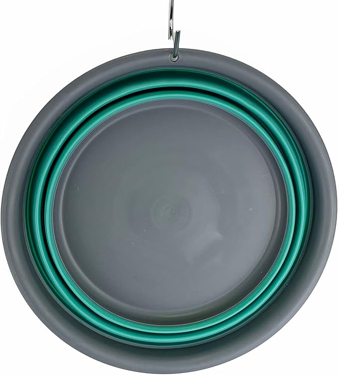 SAMMART 7.5L (1.98 Gallon) Collapsible Tub - Foldable Dish Tub - Portable Washing Basin - Space Saving Plastic Washtub (Grey/Turquoise Blue)