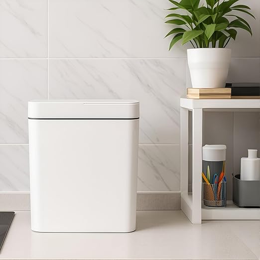 Two Pink Smart Sensor Trash cans with a Capacity of 3.2 gallons, Supporting Multiple Opening Methods, Waterproof Design, Anti Odor Design, Fast Response, Suitable for Kitchens,bedrooms,Offices, etc