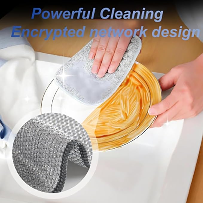 Double-Side Scratch-Free Wire Dishcloth, Multipurpose Wire Dishwashing Rags for Wet and Dry Non Scratch Dishcloth Rag, Reusable Metal Scrubbing Pads Sponge Cloths for Kitchen Cleaning (20pcs)