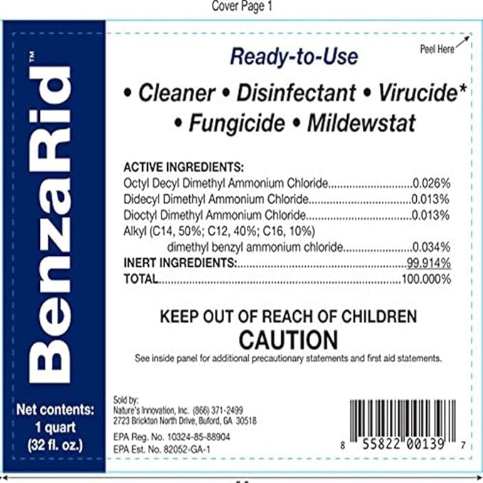 Hospital Disinfectant Virucide Spray Kills 99.99% of MRSA, COVID-19, H5N1, Staph, Avian Flu, Bacteria & Mold | EPA Reg. for Medical, Dental, Veterinary, Farm & Home Use 32 oz