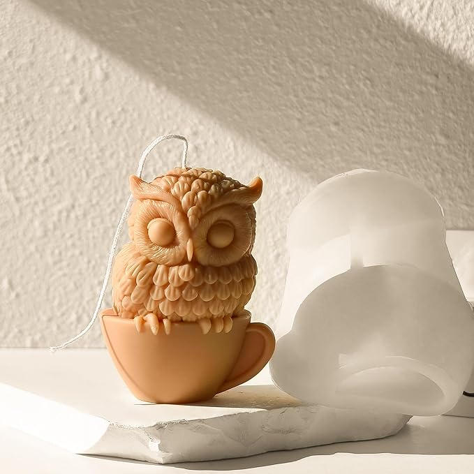 Owl Animal Resin Mold - Resin Casting Silicone Molds for Home Decor & Candle Making Wave Spiral Mold