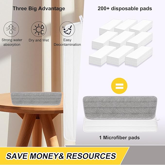 Set of 3 Microfiber Spray Mop Replacement Heads for Wet/Dry Mops Reusable Replacement Refills Fits for Bona Floor Care System (gray)