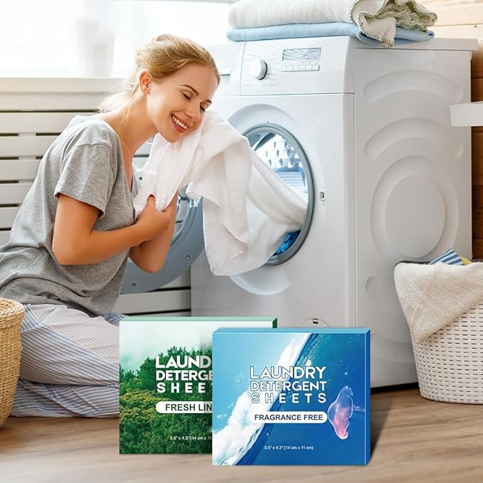 AIDEA Laundry Detergent Sheets, Washer Sheet Detergent, No Plastic Jug, Laundry Soap Sheet For Travel, Home Washing, Fresh Scent-(160 Loads) 80 Sheets