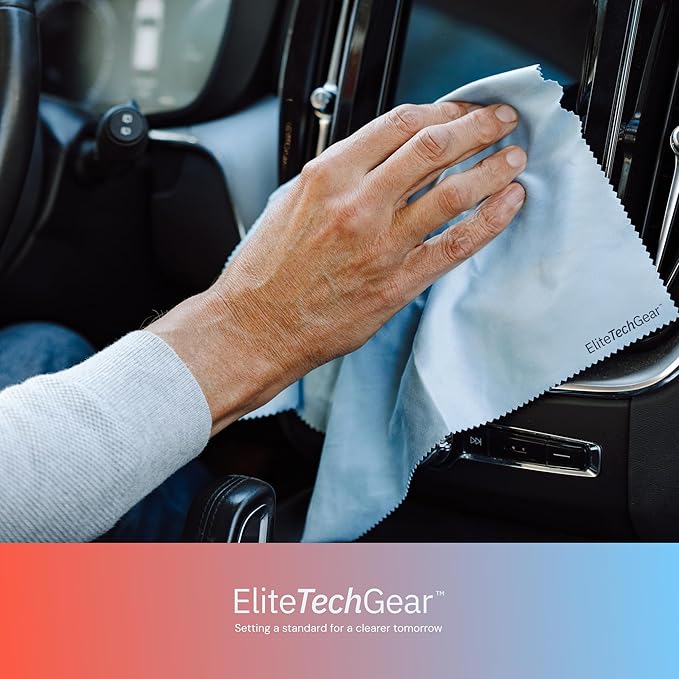 Elite Screens Microfiber Cleaning Cloth for Glasses - 12 x 12 in, Blue, 8-Pack - Lens & Screen Cleaning Cloth for Eyeglasses, Sunglasses & Electronics