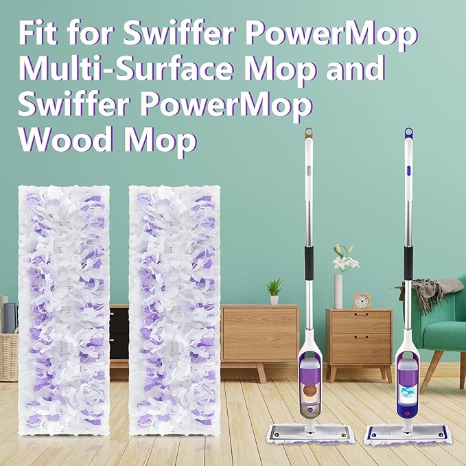Power Mop Refills for Power Mop Multi-Surface Mop,Power Mop Pads for PowerMop Wood Mop,Compatible with Power Mop,Power Mop Pads Refills for Floor Cleaning,36 Count