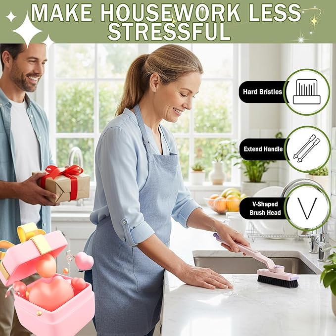 3-in-1 Multi-Purpose Stiff Bristle Crevice Cleaner Brush - Squeegee Household Deep Cleaning Tool - Versatile, Durable, Fine Brush for Cleaning Small Spaces