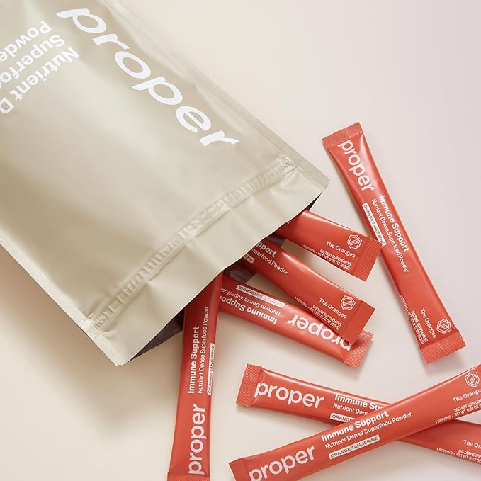 Proper, The Oranges Immune Support Supplement. Orange Tangerine Drink Mix. Elderberry Vitamin C and Zinc Complex with Echinacea, Immunity Vitamins, Phytonutrients and Gut Health Probiotic
