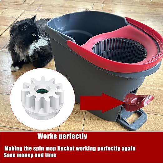 Spin Mop Bucket Gear Easy Mop Pedal Broom Bearing Gears Repair Compatible with Ocedar Vilida, One Way Clutch Bearing Bucket Gear Sprockets for Spin Mop Bucket (4PCS Gears)