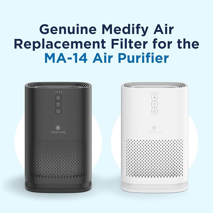 Medify MA-14 Genuine Replacement Filter for Allergens, Smoke, Wildfires, Dust, Odors, Pollen, Pet Dander | 3 in 1 with Pre-Filter, HEPA H13 and Activated Carbon | Removal to 0.1 Microns | 1-Pack