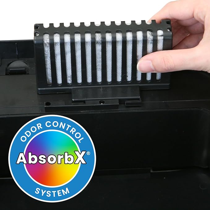 iTouchless Official AbsorbX Trash Can Deodorizer 3-Pack, All Natural Activated Charcoal Odor Absorber Stops Garbage Smells, Air Filter Freshener for 8 Gal and Larger Waste Bins with Compartment