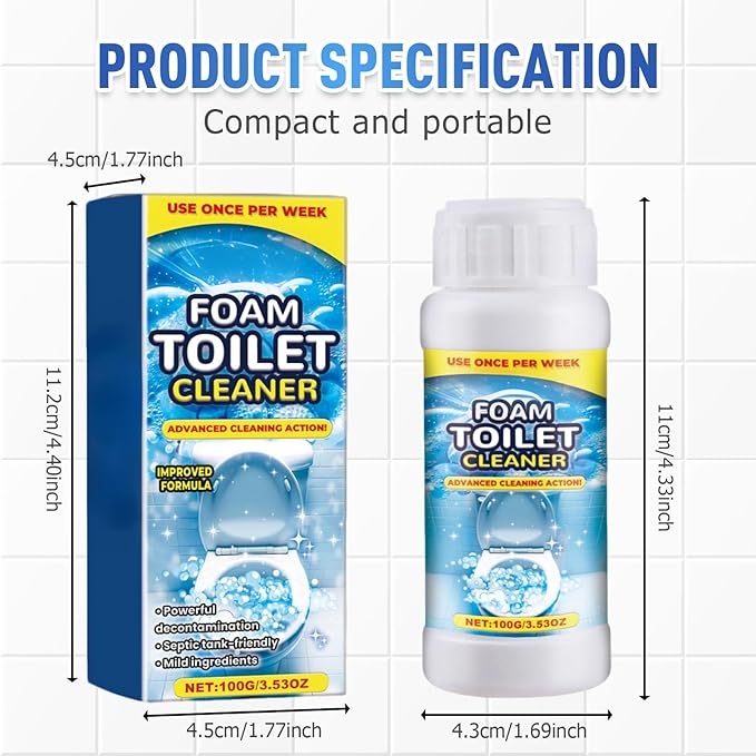 Foam Toilet Cleaner, 2025 New Toilet Bowl Cleaner, Advanced Bathroom Cleaner for Home, Non-Toxic Toilets Cleaning Powder with Families (1)
