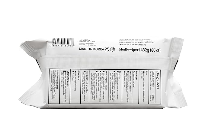 MEDIWIPER 80ct Alcohol-Free Hand Sanitizing Wipes Unscnted Wet Wipe, Hand Sanitizer (320 Wipes (80 * 4))