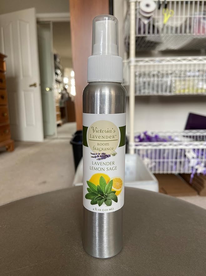 Victoria's Lavender Room Spray - All Natural Home Freshener, Essential Oil Concentrated Air Freshener, Bathroom Odor Eliminator, Luxury Room Spray Made in the USA, 1-Pk Lavender Lemon Sage, 4 oz