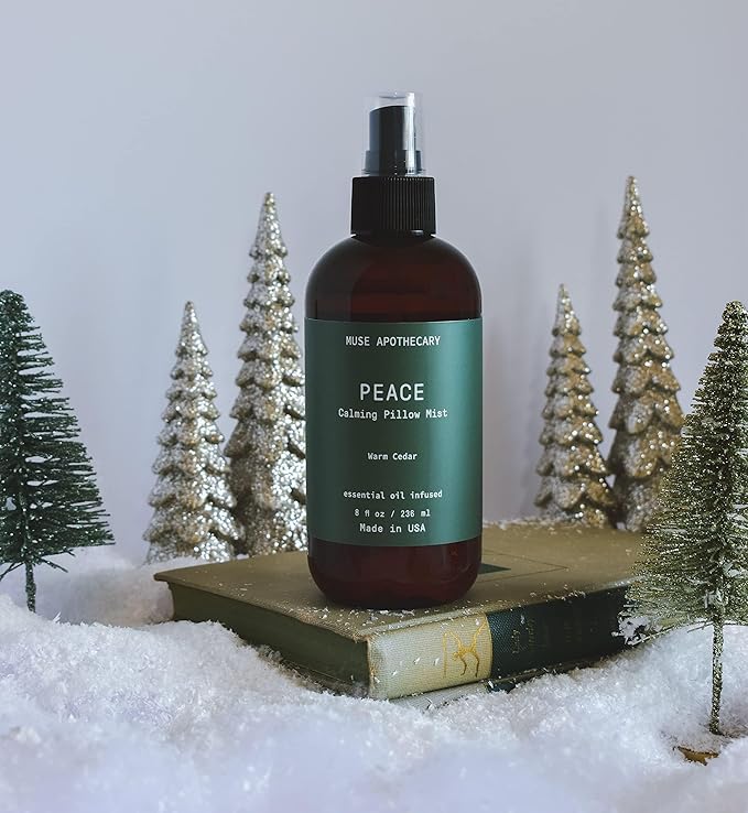 Muse Apothecary Pillow Ritual - Botanical Collection - Calming and Relaxing Pillow Mist, Linen and Fabric Spray - Infused with Natural Aromatherapy Essential Oils - 8 oz, Warm Cedar
