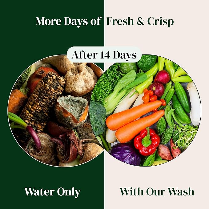 Fruit and Vegetable Wash Powder - Produce Cleaner - Removes Dirt & Residue - 4.2 oz