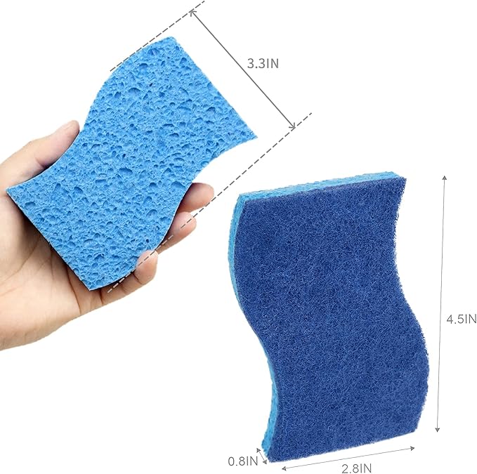 CELOX 12 Pack Non-Scratch Dish Sponge, Dual Sided Kitchen Sponges for Dishes, Long Lasting Dishwashing Household Cleaning Sponges for Kitchen, Easy to Dry and Reusable