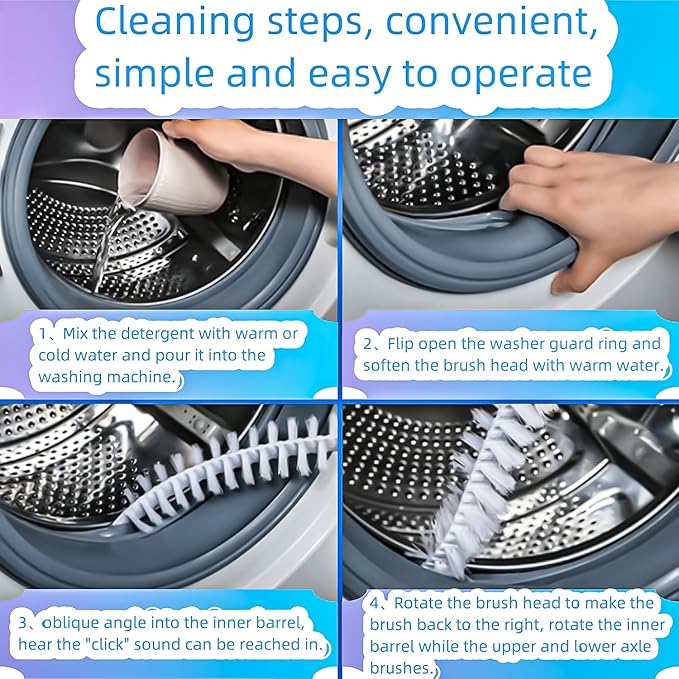 Washing Machine Cleaning Brush, Washing Machine Brush Washing Machine Cleaner Front Load Washer Cleaner Brush Load Washer Cleaner Drum Washing Machine Brush Washing Machine Cleaning Tools 4pcs