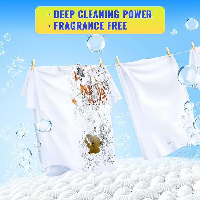 FIXSMITH Laundry Detergent Sheets - 160 Loads (80 Sheets) Fragrance Free - Hypoallergenic,Unscented,Eco Friendly Laundry Detergent Strips Concentrated Travel Detergent Sheets.Plastic-Free,Liquidless