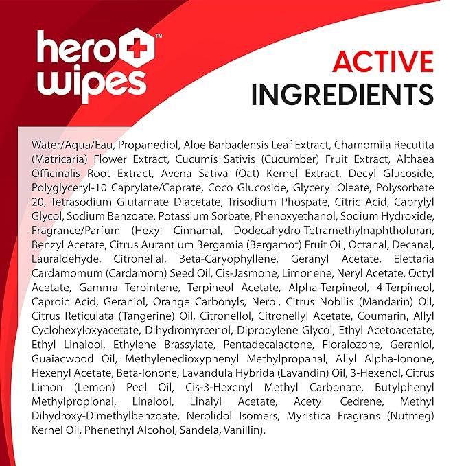 Hero Wipes Body Wipes Remove 98% Of Carcinogens, Ash, Soot, Smoke, Toxins - 120ct Extra Thick Durable 10x9 inches Firefighter Wet Wipes