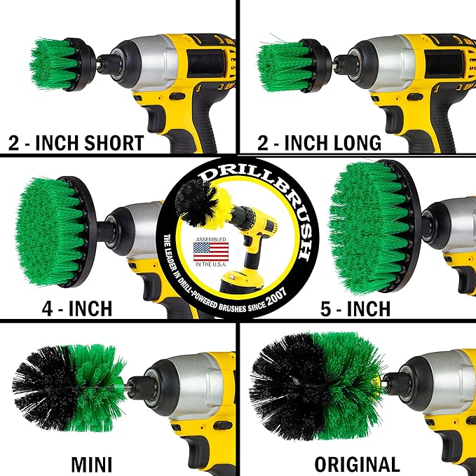 Cleaning Supplies - Kitchen Accessories - The Ultimate Kitchen Drill Brush Attachment Kit - Crock Pot - Cast Iron Skillet - Countertops - Cooktop - Oven - Sink - Backsplash - Trash Can – Flooring