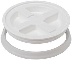 House Naturals 5 Gallon Food Grade BPA Free Made in USA Pails Gray Bucket with Screw On Air Tight Lid (1, Gray with White lids)