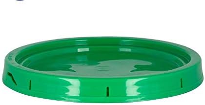 House Naturals 5 Gallon Black Bucket Pail with Green lids Food Grade BPA Free (Pack of 2) Durable 90 Mil All Purpose Container