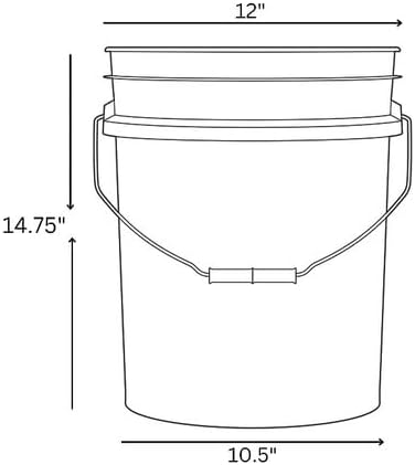 House Naturals 5 Gallon Food Grade Plastic Bucket with Air Tight Screw on Lid Made in USA Container (Yellow Bucket with Black Lid)
