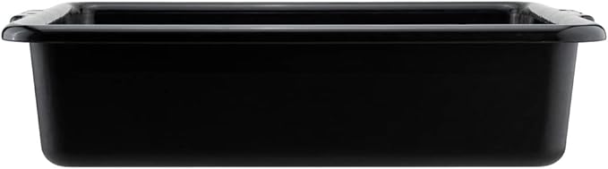 Restaurantware TUB ONLY: RW Clean 21.25 Inch x 15.7 Inch Bus Tubs 12 Regular Bus Boxes - Lids Sold Separately With Handles Black Plastic Restaurant Tubs Heavy-Duty For Kitchen Organization