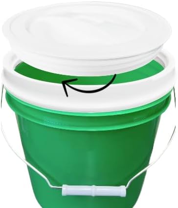 House Naturals 2 Gallon Green Buckets pails with Lids - Food Grade - BPA Free -( Pack of 4 ) Made in USA