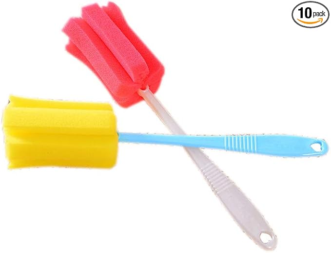 YEJI 10pcs Sponge Vacuum Cup Cleaning Brush Bottle Thermos Mug Cleaning Tool