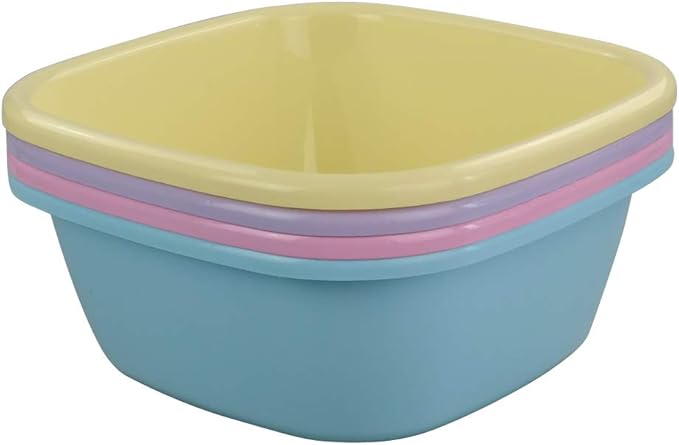 4-pack 12 Quart Colored Wash Basin Dish Pan Wash Tub