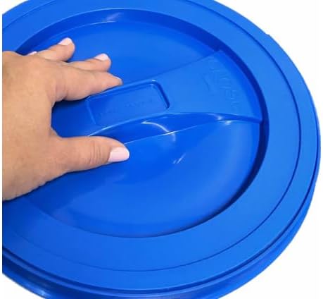 House Naturals 2 Gallon Food Grade - BPA Free Made in USA Buckets Lime Color pails with Screw On Gasket Lids (4, Lime - Blue lids)