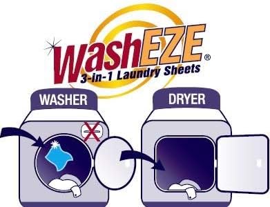 WashEZE 3-in-1 Laundry Detergent Sheets - 20 Loads Fresh Scent Liquidless Soap Sheet-Detergent, fabric softener and more -Travel Approved, College, Camping, and RV Laundry Detergent - Made in USA