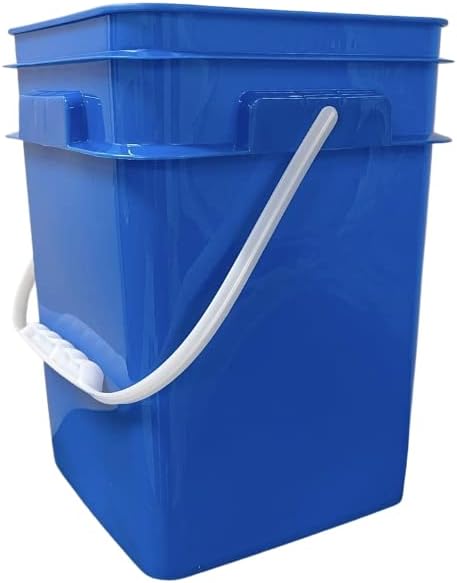 House Naturals 4 Gallon Square Plastic Bucket, Food Grade BPA Free containers, Made in USA, (Pack of 2)