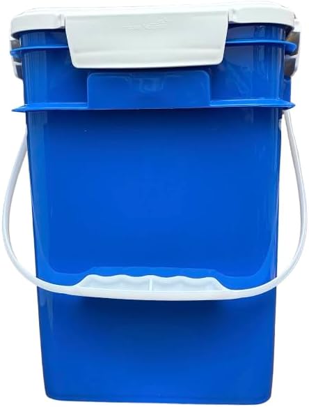 House Naturals 4 Gallon Square Plastic Bucket, Food Grade BPA Free containers, Made in USA, (Pack of 2)