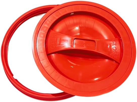 House Naturals 2 Gallon Food Grade - BPA Free Made in USA Buckets Lime Color pails with Screw On Gasket Lids (2, Lime - Red lids)