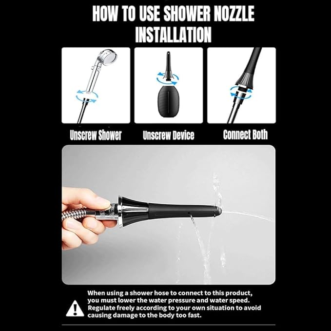 Anal Douches for Men Women LGBT Feminine Care Shower Silicone Tips Douche Anal Douching Spray Can be Connected to Shower Head OH-OT-273