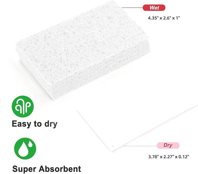 6 - Pack Non-Scratch Scrub Sponges - Sponges for Dishes and Washing Dishes, Cleaning Sponges for Kitchen Home Office, Magical 3D DIY Art and Craft Suppliers（White）