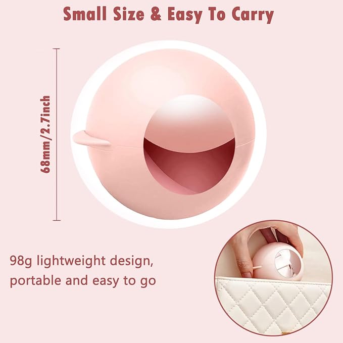 2 Pack Reusable Gel Lint Roller Ball for Pet Hair, MUEDRT Washable Small Lint Remover for Clothes, Portable Sticky Pet Hair Remover for Clothes Traveling Essentials (Pink-Green 2colors)