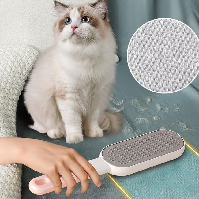 Multi-Function Travel Size Lint Brush for Clothes - Efficient Lint Remover & Pet Hair Collector for Dogs & Cats (Pink)
